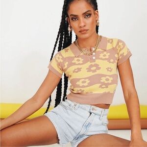 Verge Girl flower knit top